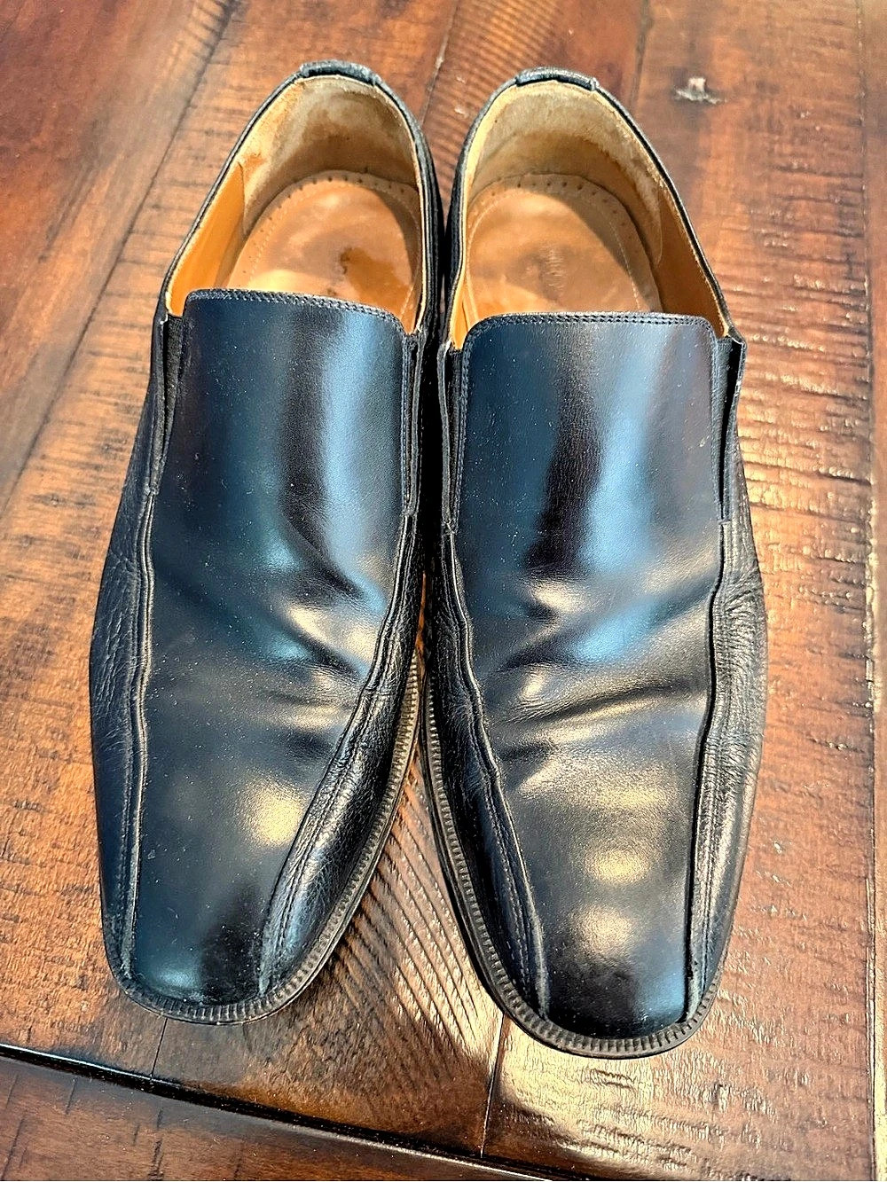 Magnanni Men's Black Leather Slip-On Loafers | Size 12 | Made in Spain
